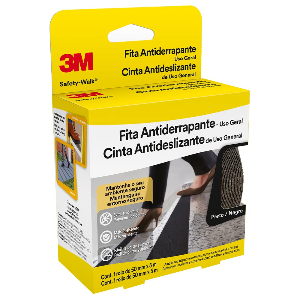 3M Safety-Walk Cinta Antiderrapante Negra - 2" x 15 ft