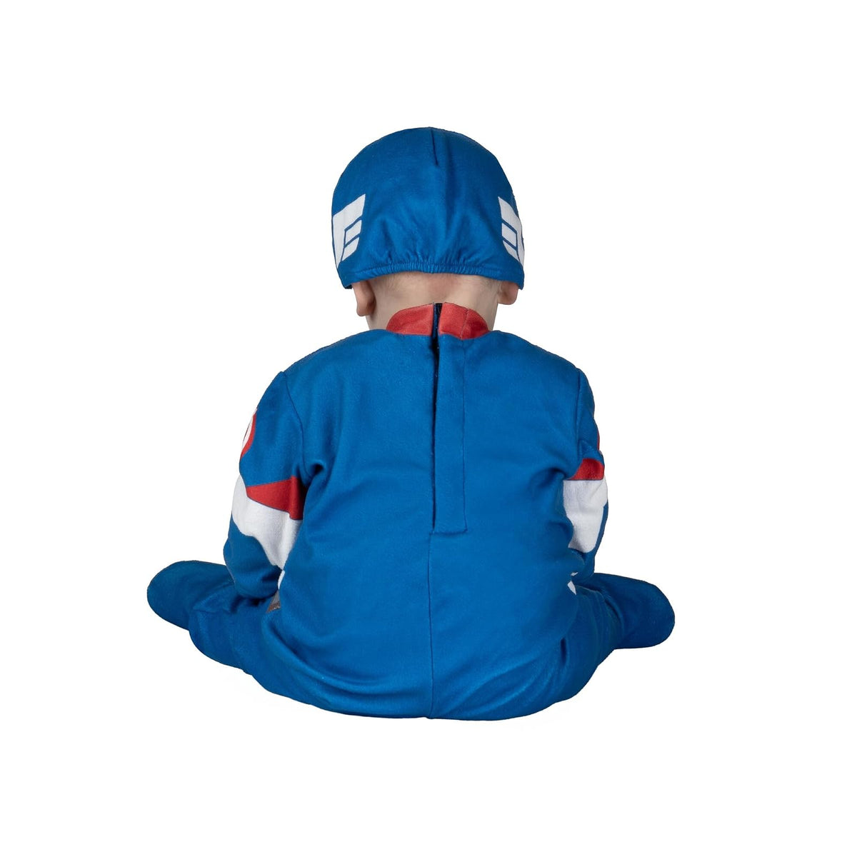 Marvel Captain America Official Infant Halloween Costume - Premium Minky Fabric Jumpsuit and Non-Slip Booties