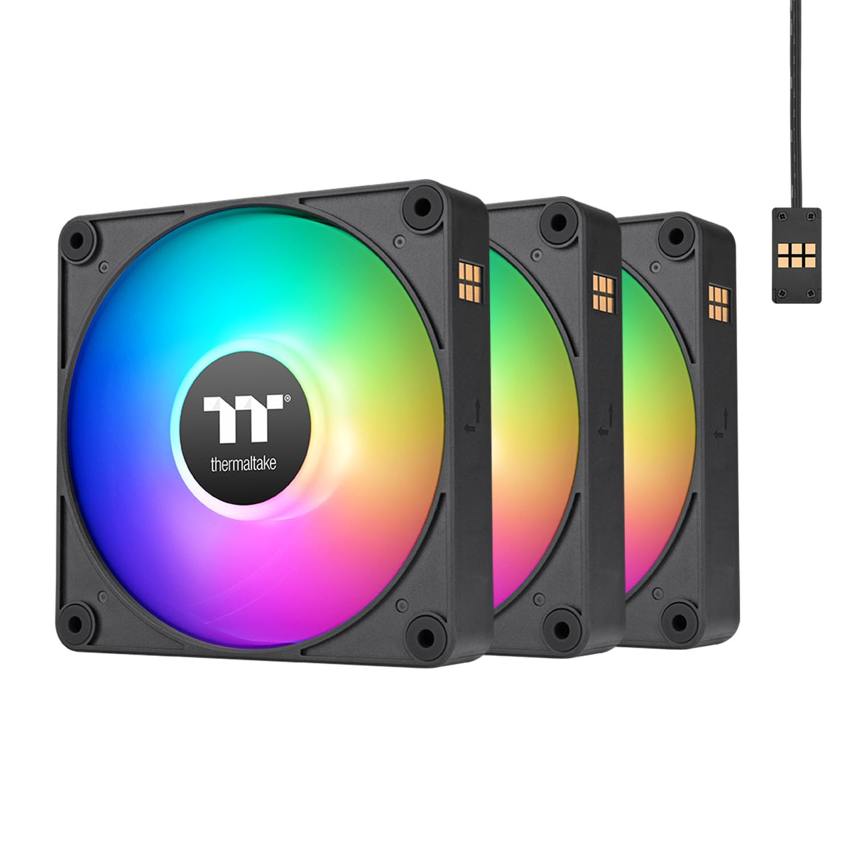 Thermaltake CT120 EX ARGB Sync Ventilador PC Blanco, Paquete de 3 - Reverso - Negro - - 140mm