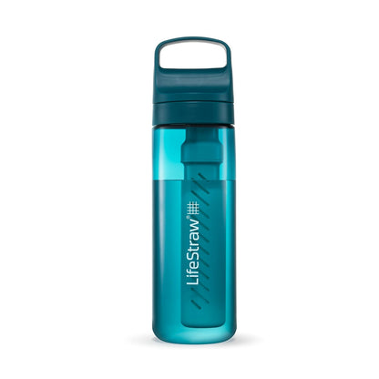 LifeStraw Go Series - Botella de filtro de agua sin BPA para viajes y uso diario elimina bacterias, parásitos y microplásticos, mejora el sabor, 22 onzas Laguna Teal - Laguna Teal - 650 ml
