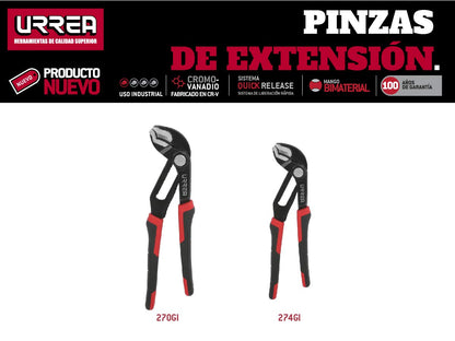 Urrea 274GI Pinza extensión 8" 7 posiciones Quick Release, color, pack of/paquete de 1
