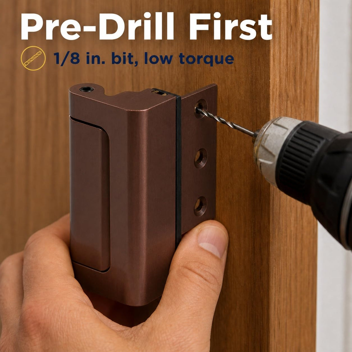 Prime-Line U 11441 - Cerradura de Refuerzo de Puerta - Seguridad Adicional, Bronce Rojo, 3 in.