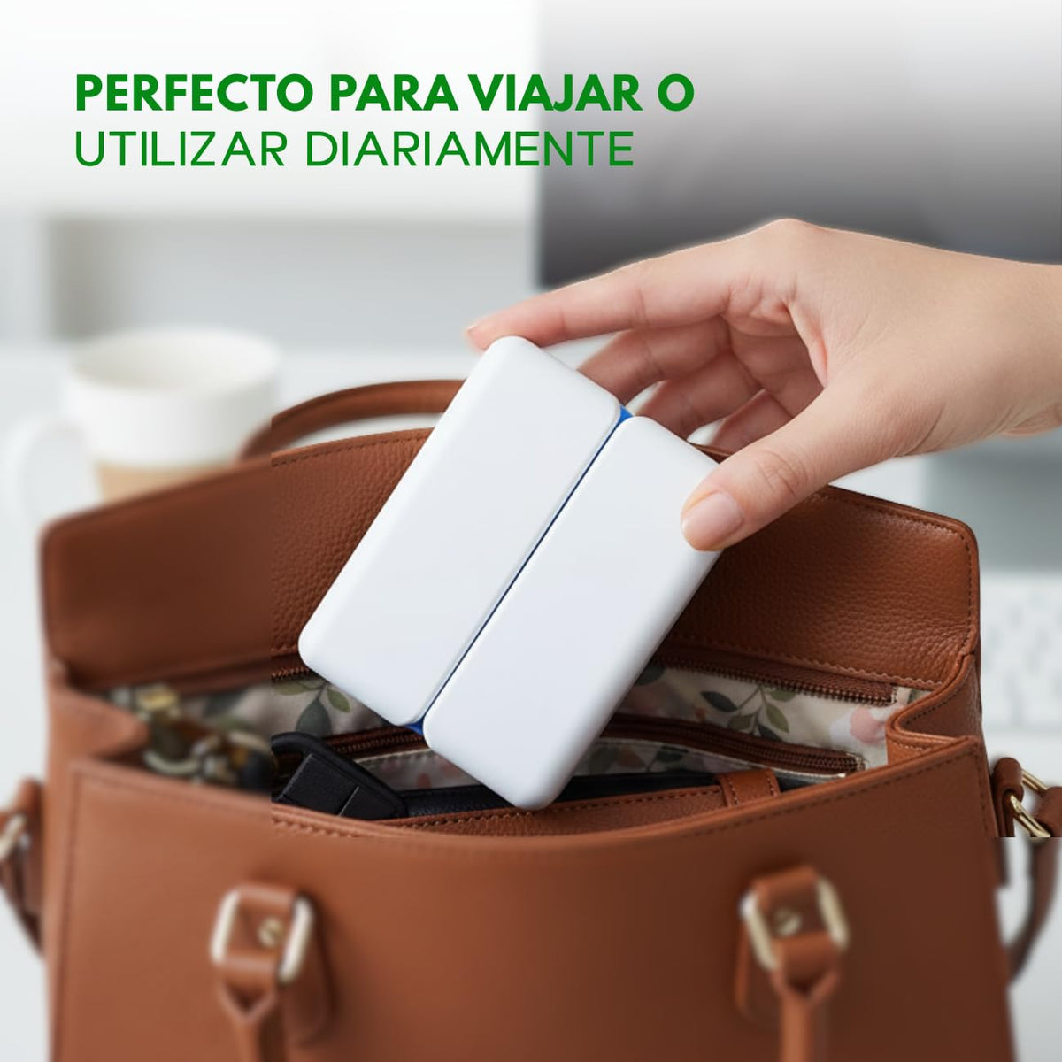 Pastillero de plástico plegable con broche magnético y 8 compartimentos.Organizador de pastillas y medicinas. Pastillero portatil