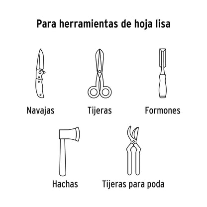 Truper AFI-TIJ, Afilador para herramientas de corte, mango cubierto de PVC