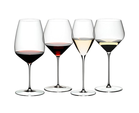 Riedel Veloce - Set de Catering de Vino, Pack de 4 - Cabernet, Pinot Noir, Sauvignon Blanc, Chardonnay, apto para lavar platos, cristal - 5330/47