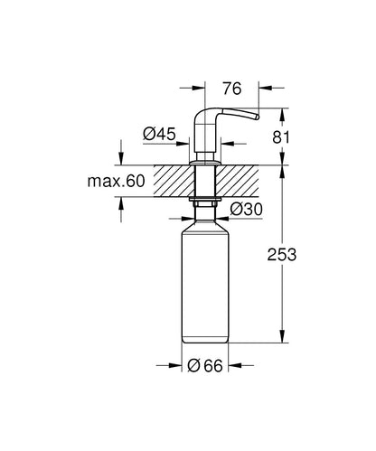 GROHE 40553DC0 Zedra Dispensador de jabón/loción, Super Steel