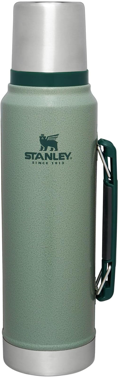 Stanley Classic Termo Boca Ancha Acero Inoxidable 18/8, 1.9 L - 1.1 qt (Nuevo) - Hammertone Verde