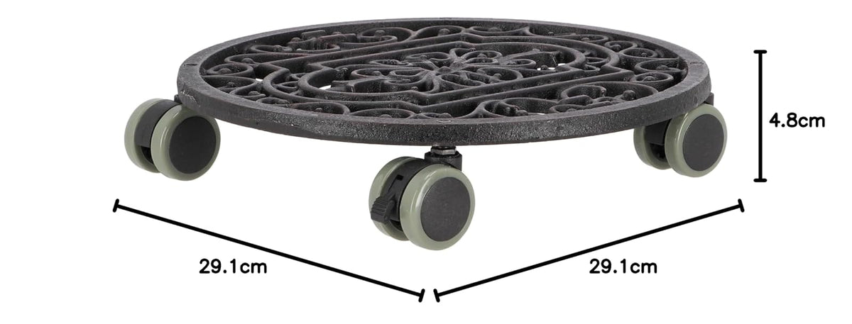 Esschert Design Plant Trolley - Cast Iron Round