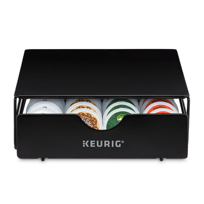 Keurig - Cajón de almacenamiento delgado no enrollable, almacenamiento en cápsulas de café, capacidad para hasta 24 cápsulas Keurig K-K-Cup, color negro, cajón de almacenamiento - 24 quilates, 9.25 x