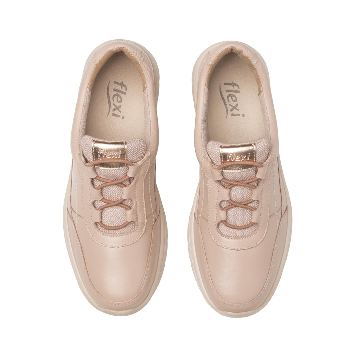 Flexi Tenis Confort de Piel para Mujer con Cordones elásticos 130201