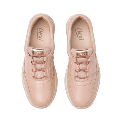 Flexi Tenis Confort de Piel para Mujer con Cordones elásticos 130201