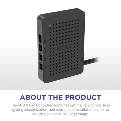 Nzxt RGB & Fan Controller AC-CRFR0-B1-6 canales de iluminación RGB - 3 canales de ventilador - Personalización de iluminación RGB - Negro
