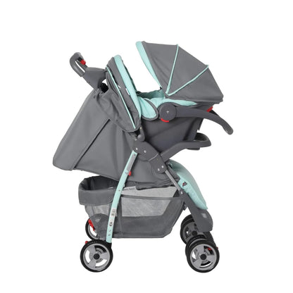 Infanti - Carriola para Bebé Disney Stitch- Travel System - Sistema de Viaje de 0 Meses a 3 Años, Hasta 15 kg - Color Turquesa