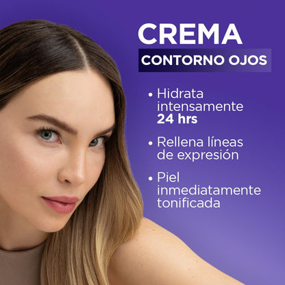 L'Oreal Paris Revitalift Ácido Hialurónico Crema de Ojos, Hidrata Intensamente y Rellena Líneas de Expresión, 15 ml.