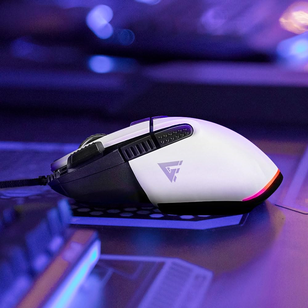 GAME FACTOR Mouse Laser Gamer MOG602 19000 dpi 8 Botones Personalizables Mediante Software USB 2.0 Oficina y Juegos Alambrico 0.2 ms Color Blanco