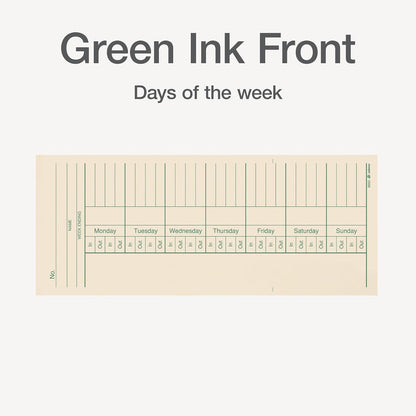 Adams Time Cards, Weekly, 2-Sided, Overtime Format, 3-3/8" x 8-1/4", Manila, Green/Red Print, 200-Count (9660-200)