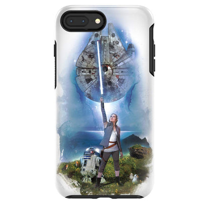 OtterBox Symmetry Series Funda con Licencia Disney y Star Wars para iPhone 8 Plus y 7 Plus - EN AHCH-TO (NEGRO - NEGRO - EN AHCH-TO)