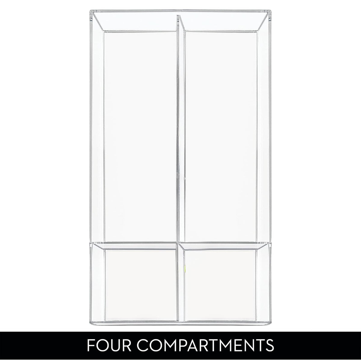InterDesign 40850 Clarity Cosmetic Drawer Organizer for Vanity Cabinet to Hold Makeup, Beauty Products, Clear, 8 x 16 x 2