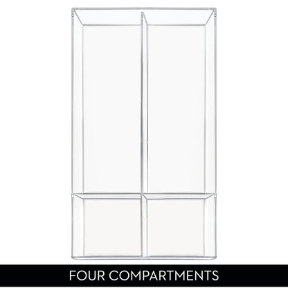 InterDesign 40850 Clarity Cosmetic Drawer Organizer for Vanity Cabinet to Hold Makeup, Beauty Products, Clear, 8 x 16 x 2