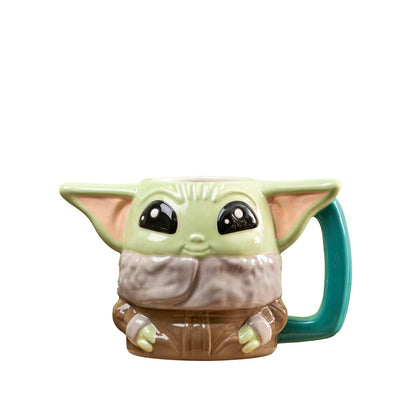 Zak Designs Star Wars The Mandalorian - Taza de café de cerámica esculpida para bebidas calientes, recuerdo coleccionable con carácter 3D único (12 onzas, Grogu)