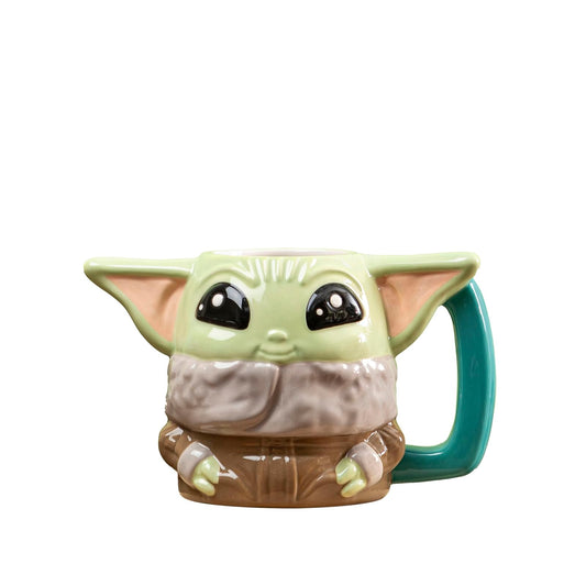 Zak Designs Star Wars The Mandalorian - Taza de café de cerámica esculpida para bebidas calientes, recuerdo coleccionable con carácter 3D único (12 onzas, Grogu)