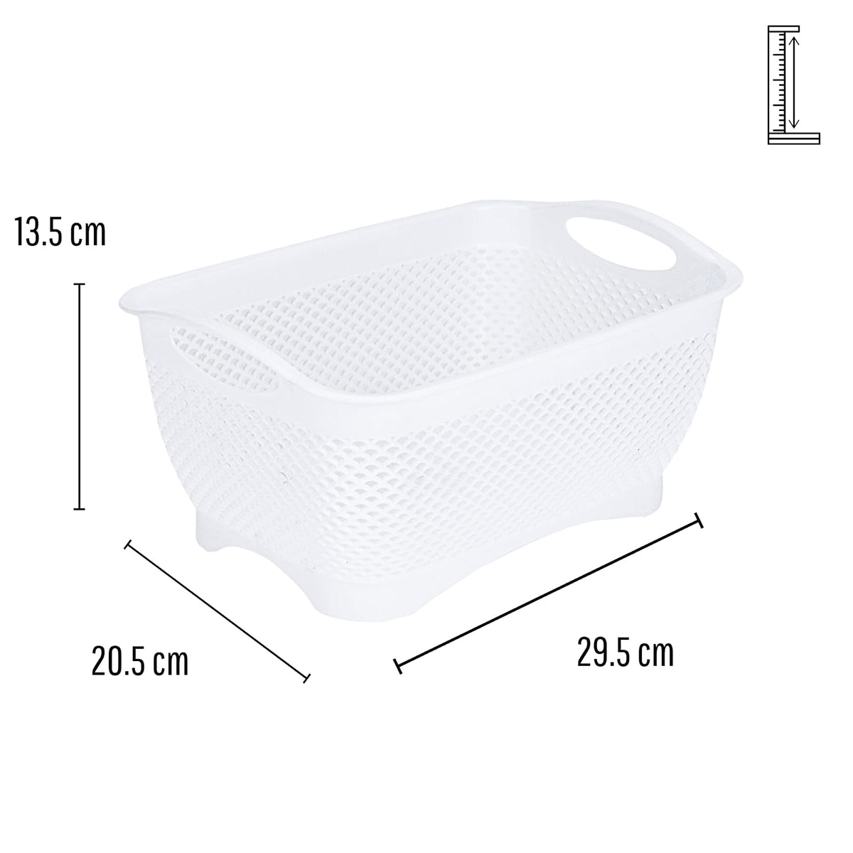 JOY Canastas Organizadoras de Plástico Set de 3 Cestos de Almacenamiento y Decoración Blancos. Ideal para Artículos de Baño, Lavandería, Despensa, Cocina y el Hogar, es Multiusos y Fácil de Limpiar
