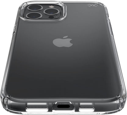 Speck Presidio Perfect Clear Funda Compatible con iPhone 12 Pro MAX, Protección Caídas 4 m, Bisel Elevado, Antimicrobiana - Transparente