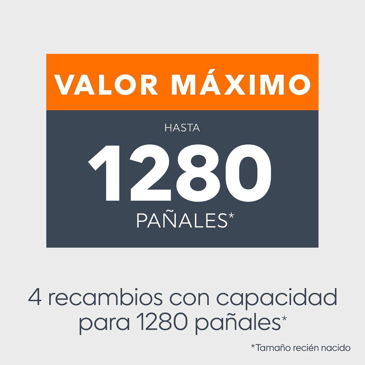 Recambio redondo Diaper Genie Essentials | Paquete de 4 | Capacidad de hasta 1280 pañales tamaño recién nacido