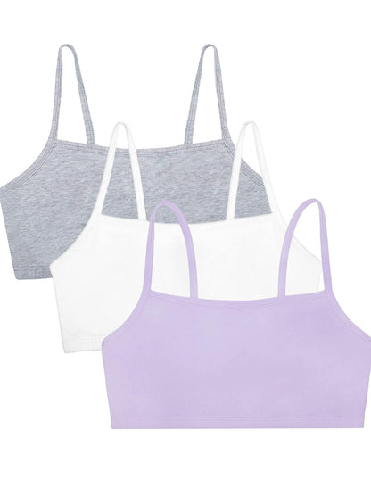 Fruit of the Loom brasier deportivo de algodón con tirantes delgados - Lilac Whisper - White - Grey Heather - 38