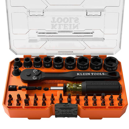 KLEIN TOOLS 33806 | Juego ProFlex De 43 Piezas | Puntas Y Llaves De Impacto | Resuelve más trabajos con 43 piezas ProFlex, puntas y llaves de impacto organizadas en una carcasa modular.