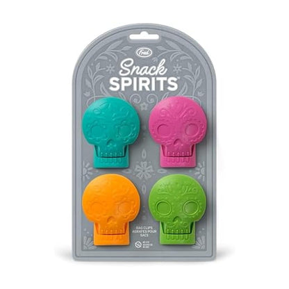 Genuine Fred Snack Spirits Clips para Bolsas Calavera Día de Muertos, Juego de 4