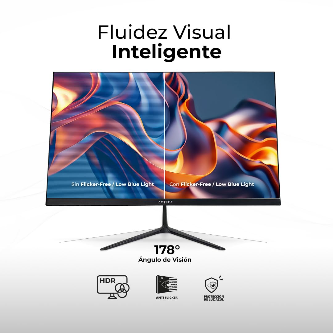 Acteck Monitor 24.5 Captive Vivid SP245 5ms 75Hz Full HD IPS LED Altavoces Integrados HDMI AC-943178