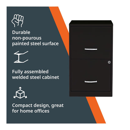 Lorell 14340 18 - Archivador profundo de 2 cajones, Putty, Negro