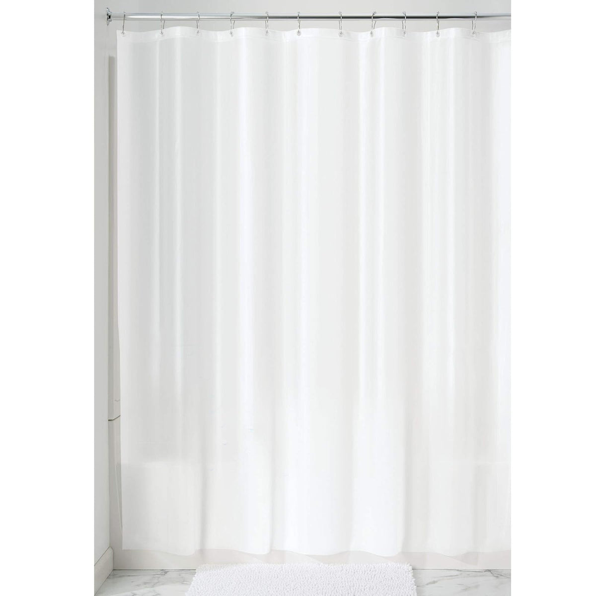 InterDesign forro libre de moho PEVA calibre 3 para ducha, 72 x 72 (183 cm x 183 cm), blanco