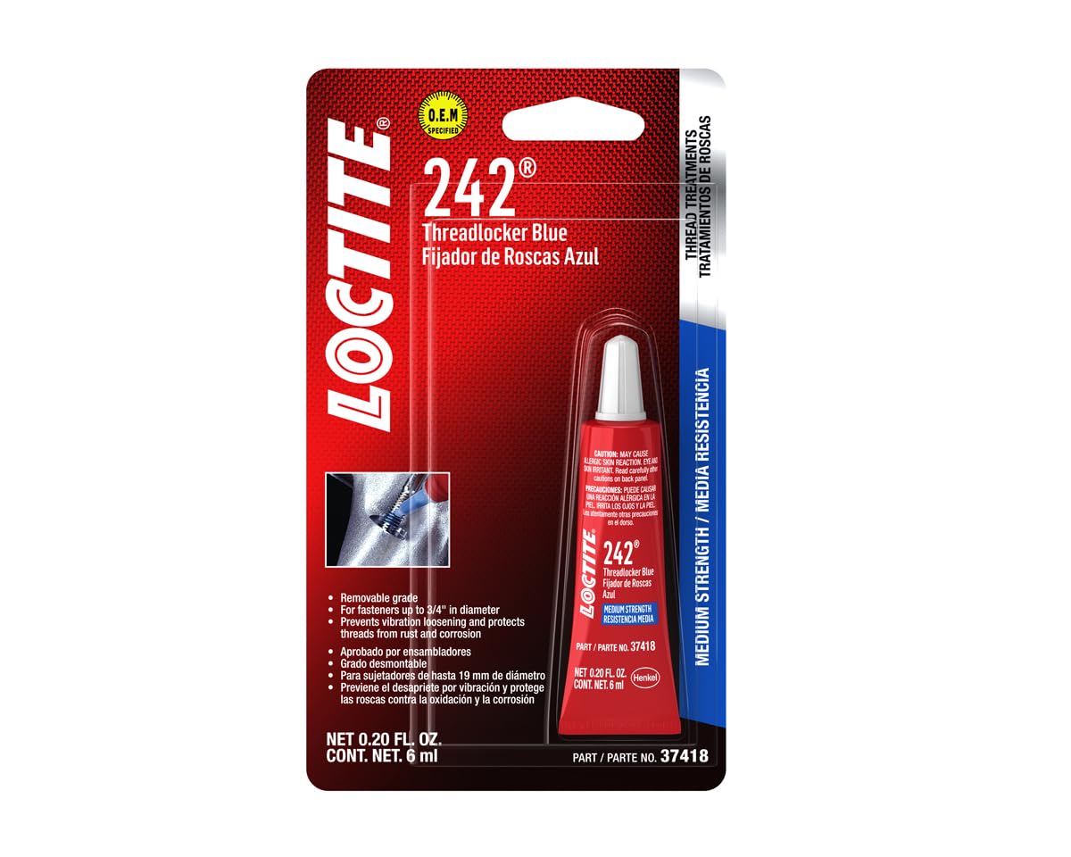 LOCTITE 242 Fijador de roscas, resistencia media, azul, Azul, 6 Milliliter