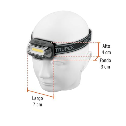 Truper LI-CA-460R, Linterna de minero 460 lúmenes recargable con sensor