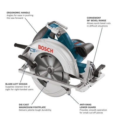 BOSCH - Sierra circular CS10 de 7-1/4 pulgadas y 15 amperios