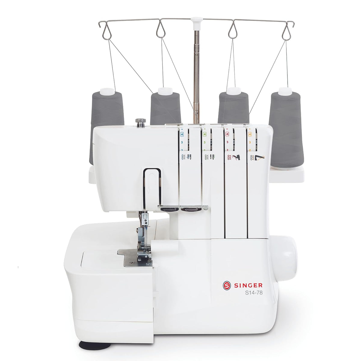 SINGER S14-78 Serger con kit de accesorios | Máquina Overlock con capacidad de puntadas 2-3-4, 1200 puntadas/minuto, alimentación diferencial, luz LED y brazo última intervensión, blanco
