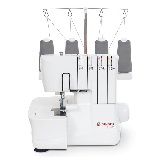 SINGER S14-78 Serger con kit de accesorios | Máquina Overlock con capacidad de puntadas 2-3-4, 1200 puntadas/minuto, alimentación diferencial, luz LED y brazo última intervensión, blanco