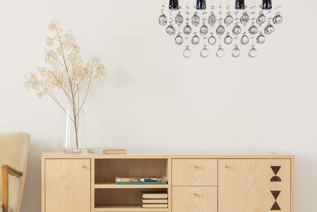Candil Colgante Gamalux Williams Krystal Texas de 4 Luces P95060/4, luz brillante con diseño sencillo y cristal cortado HQ para espacios acogedores