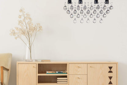 Candil Colgante Gamalux Williams Krystal Texas de 4 Luces P95060/4, luz brillante con diseño sencillo y cristal cortado HQ para espacios acogedores
