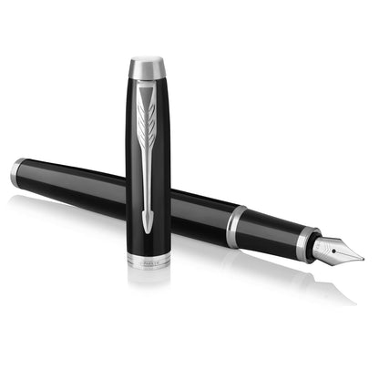 Parker IM Pluma Estilográfica, Negro (Black Chrome Trim), Punta Fina