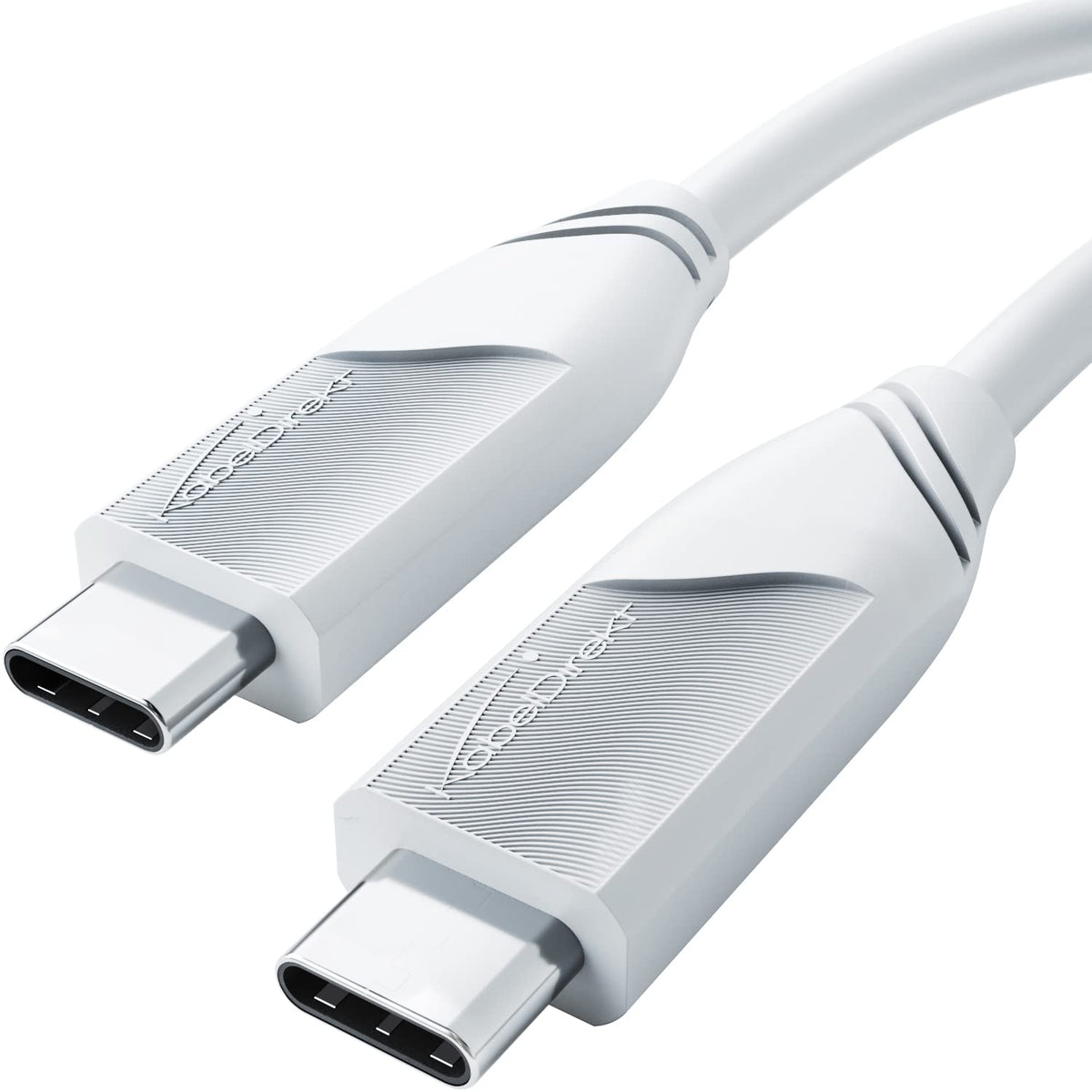 KabelDirekt – 8K USB C Cable All-in-One – 6ft/2m, blanco, 40Gbit/s, 100W | Transfiere datos y vídeo a 40Gbit/s, 100W, funciona como cable de datos/cable de carga/cable de monitor