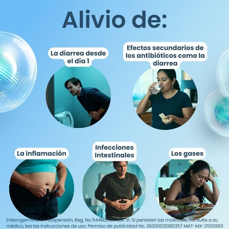 Enterogermina probióticos 2 billones, vial sin refrigeración, 20 ampolletas.