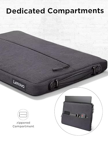 Lenovo Urban - Funda para portátil/portátil/tablet de 15.6", resistente al agua, compartimentos acolchados, almacenamiento de accesorios con cierre, esquinas de goma reforzadas, mango extensible, color gris carbón