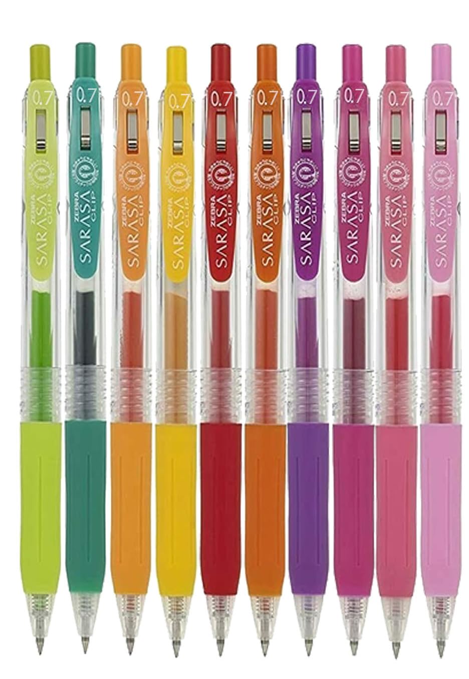 Zebra Set 10 Bolígrafos Sarasa Clip Tinta Gel Secado Rápido (Spring Set)