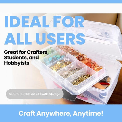 ArtBin 6890AG Caja pequeña para proyectos, organizador portátil de arte y manualidades con bandeja elevable, [1] caja de almacenamiento de plástico, transparente