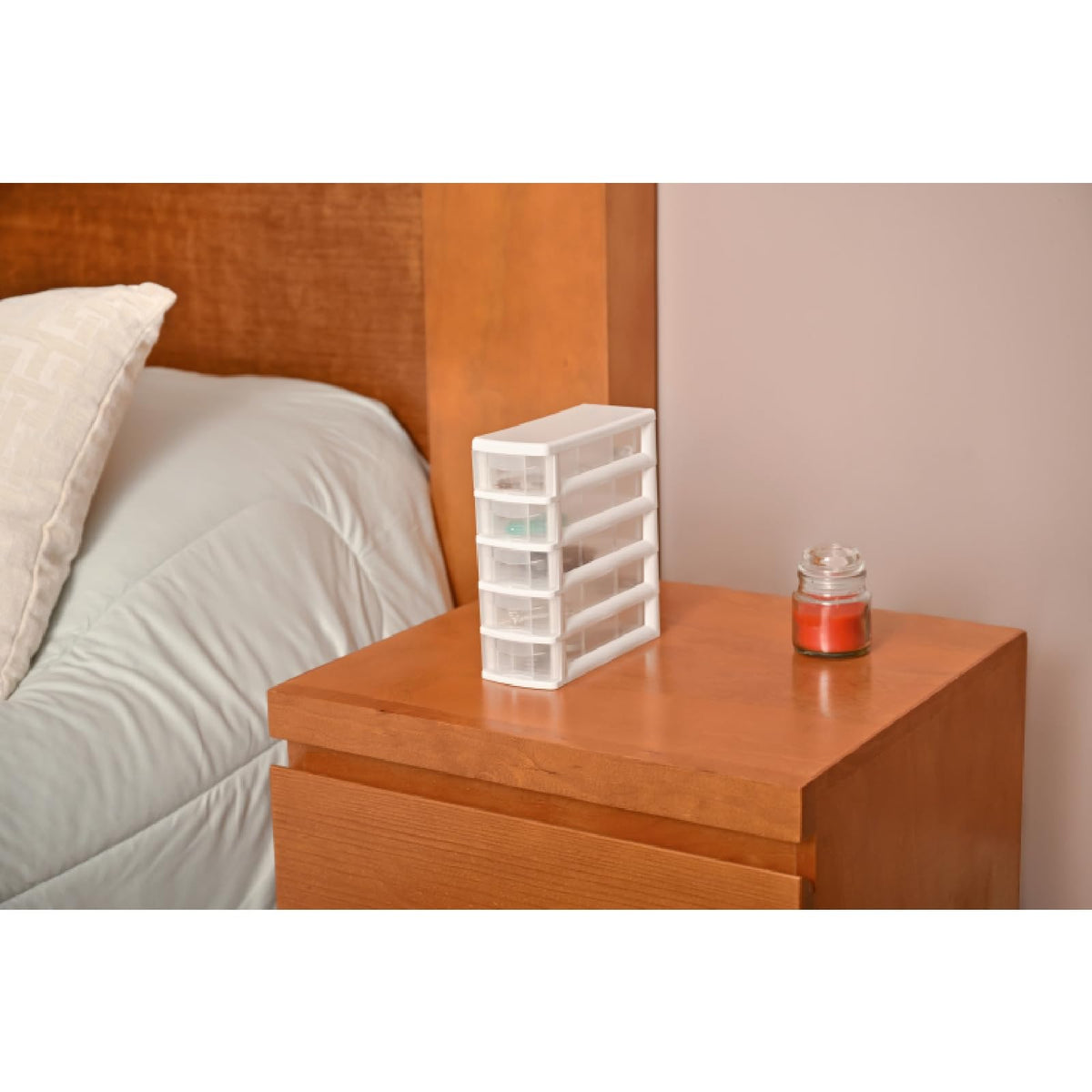 Italhome Cajonera De Plástico, Combo De Mini Organizadores De Escritorio Multiusos Con 5 Cajones Transparentes