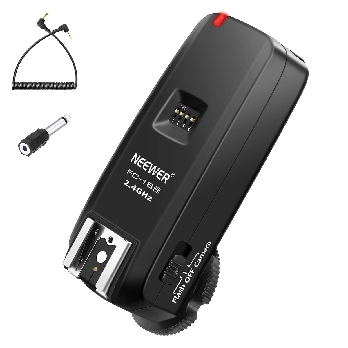 Neewer FC-16 Multi-Canal 2.4GHz 3-en-1 Inalámbrico de Zapata Caliente Flash Receptor para Cámara de Canon y Nikon DSLR