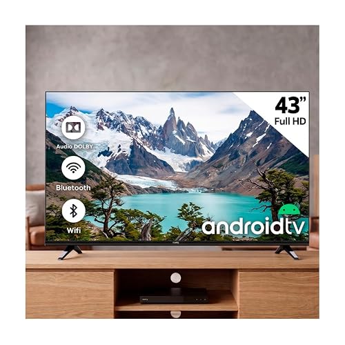 CUORY Smart TV 43" Full HD LED Android TV 1920x1080 Netflix Youtube Google TV Compatible HDMI USB Dolby Digital Television Negro